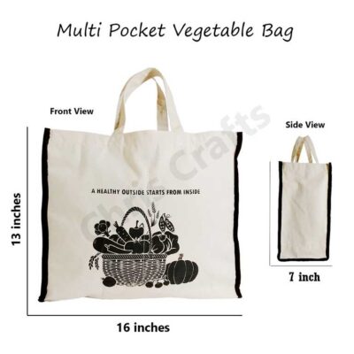Cotton Canvas Vegetable/Shopping Bag with Partition