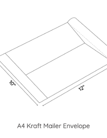 A4 Kraft Mailer envelope (A4 – 10in by 12in)