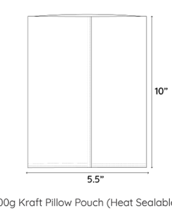 500g Kraft Pillow Pouch(Heat Sealable)