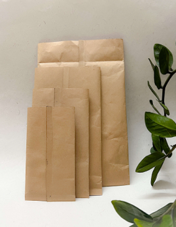 100g Kraft Pillow Pouch-Heat Sealable (100gms – 4in by 6.5in)