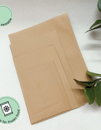 100g Kraft Pillow Pouch-Heat Sealable (100gms – 4in by 6.5in)